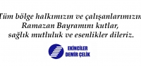 Ekinciler Demirçelik'ten Bayram Mesajı